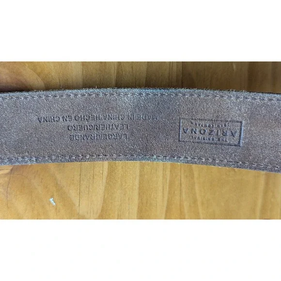 Arizona Jean Company Brown Embossed Leather Belt Large - Picture 4 of 6